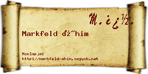 Markfeld Áhim névjegykártya